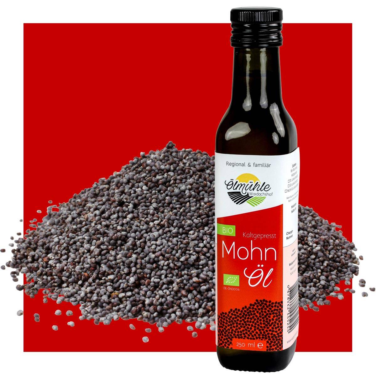 BIO Mohnöl, in Glasflasche