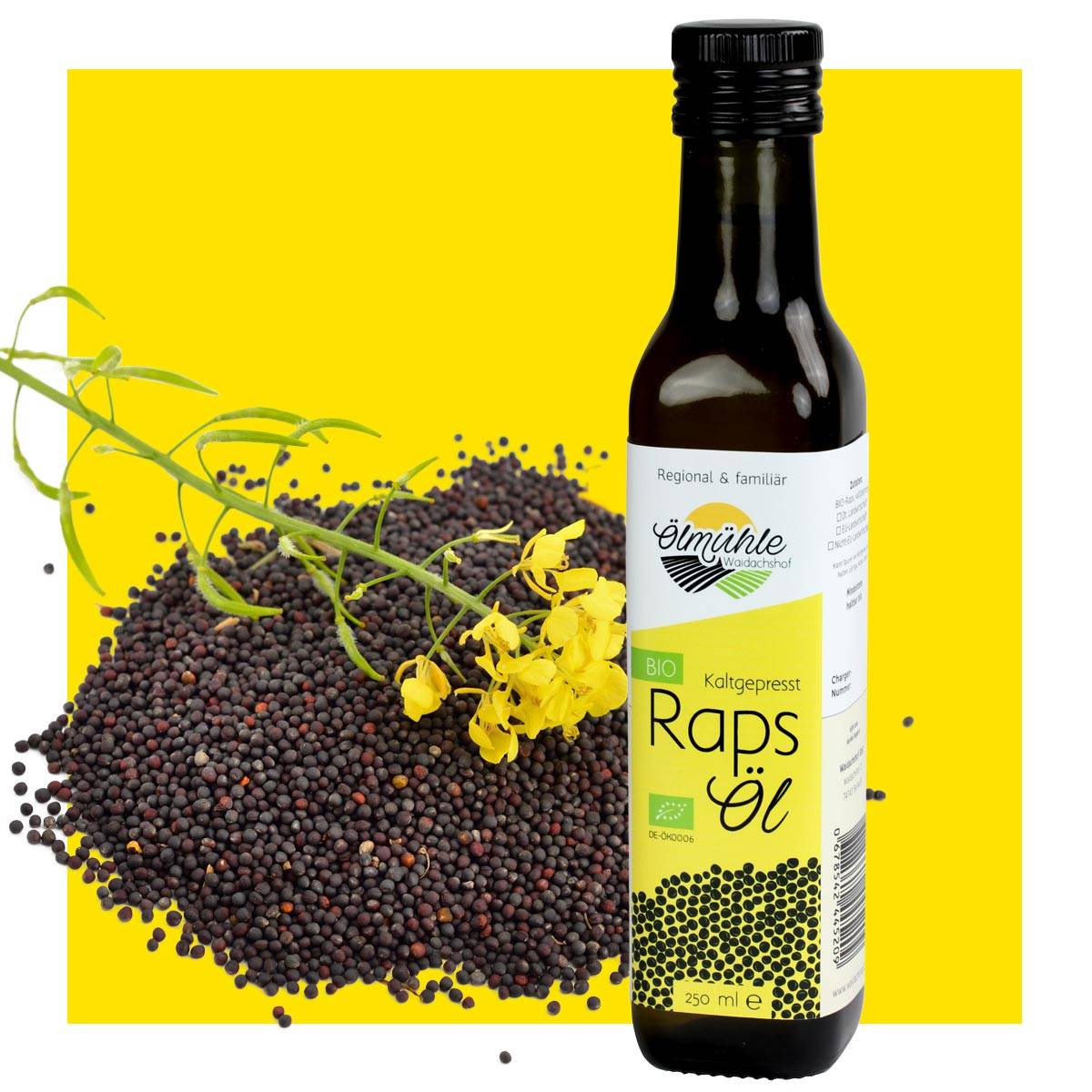 BIO-Rapsöl in der Glasflasche